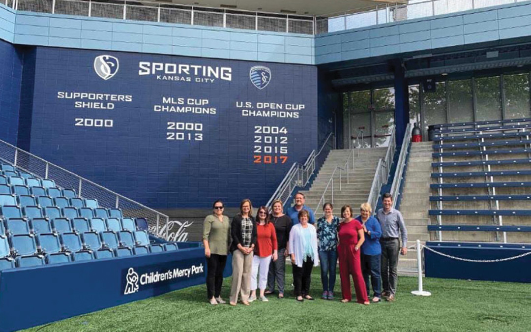 Group in Sports Stadium